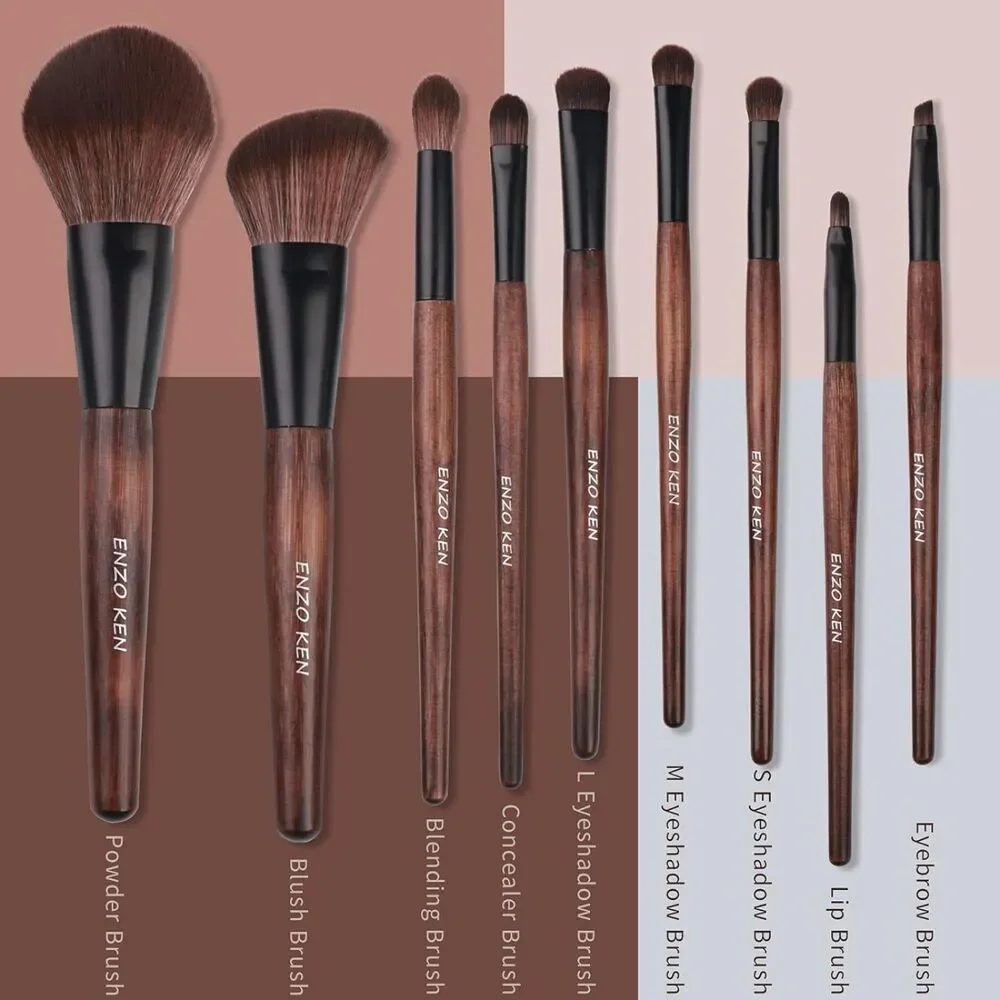 Luxury Enzo Ken Bamboo Cosmetic Professional Makeup Brushes Set